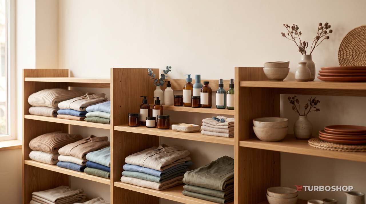 Showroom display styled for different niches — an online store design example