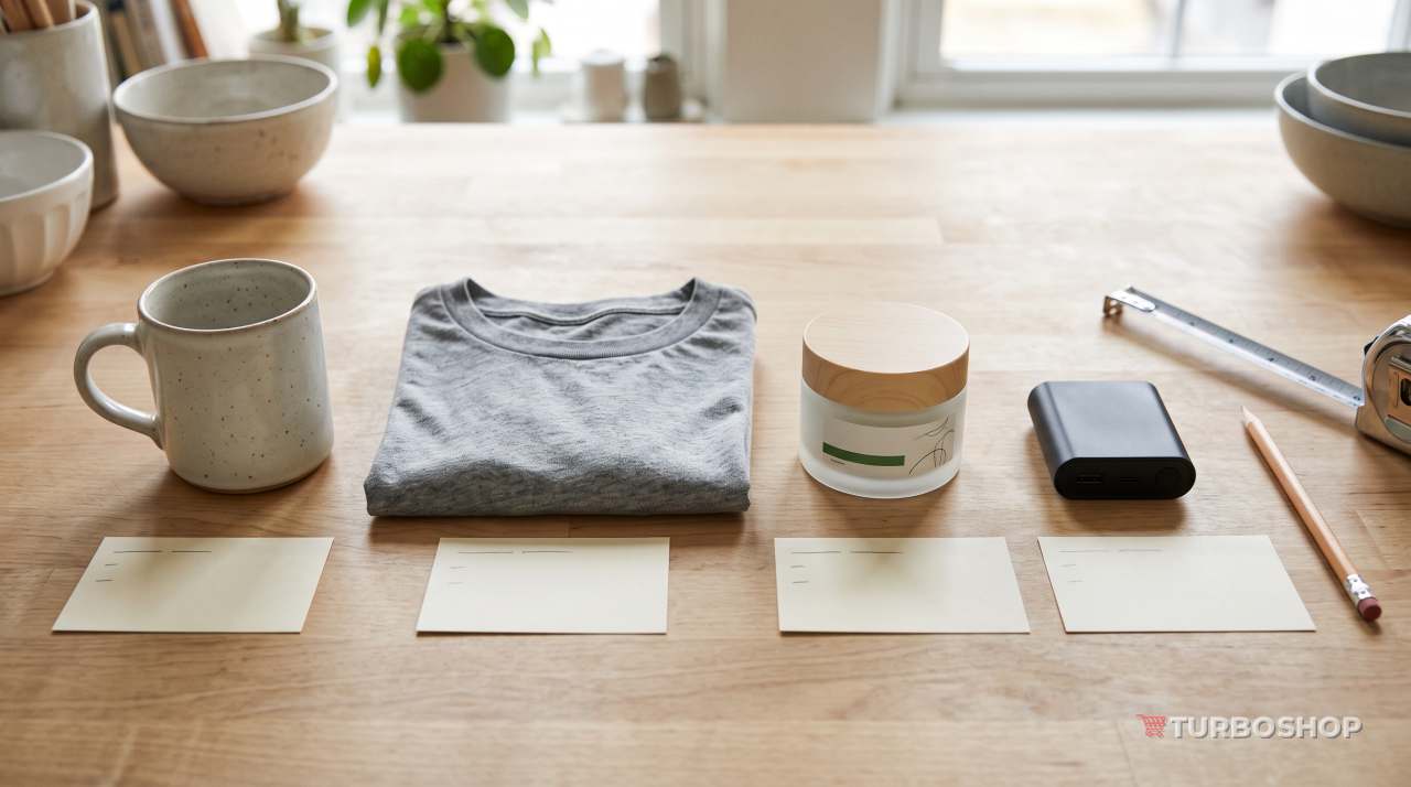 Products from different niches side by side — comparing what to sell online