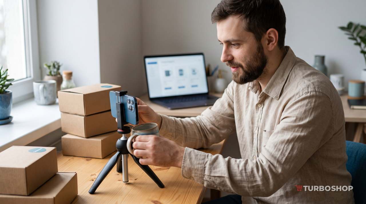 Testing a niche in practice: photographing a sample product before listing it
